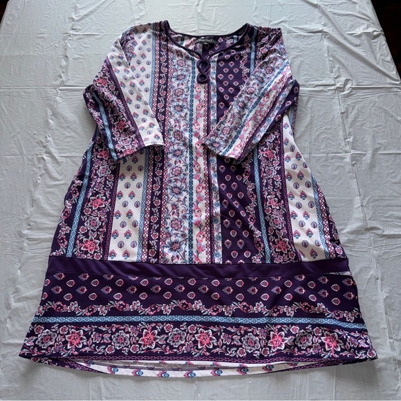 Ellen Tracy Purple and Pink Casual Sundress - Picture 1 of 4